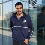 Premium Navy French Terry Zip-Up Hoodie Jacket | 300 GSM | Le Cube