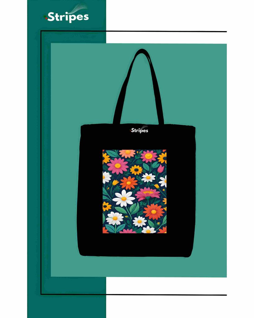 Basic Printed Tote Bag Black
