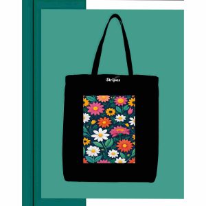 Basic Printed Tote Bag Black