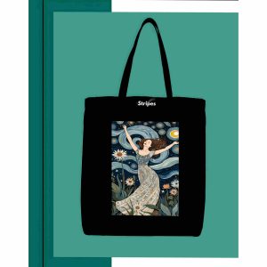 Basic Printed Tote Bag Black