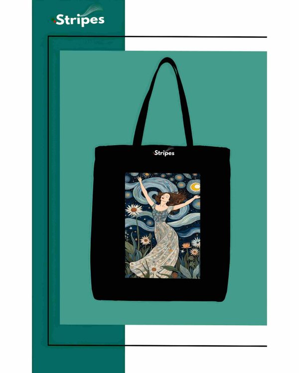 Basic Printed Tote Bag Black