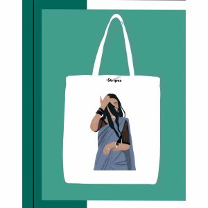Basic Printed Tote Bag - White