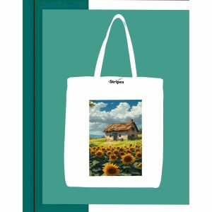 Basic Printed Tote Bag - White