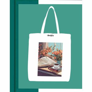 Basic Printed Tote Bag - White
