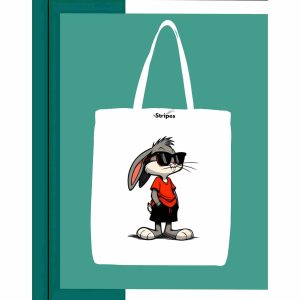 Basic Printed Tote Bag - White