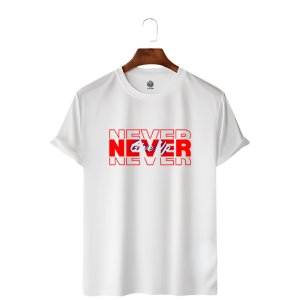 LeCube Premium “Never Give Up” T-Shirt – 180 GSM 100% Combed Cotton | Streetwear Collection in Bangladesh