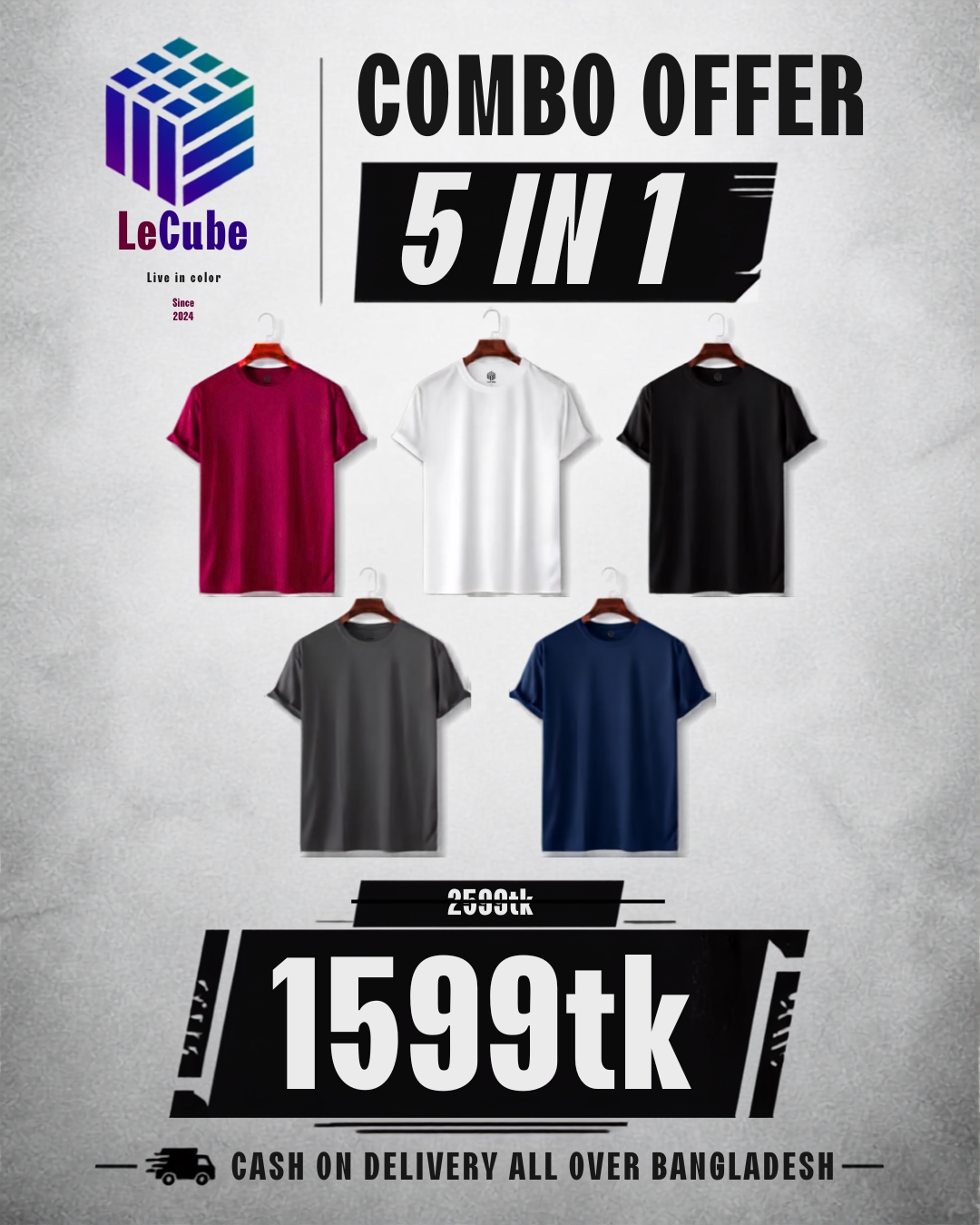 The Ultimate Streetwear Upgrade – 5 Premium Tees for 1599 Tk! 🇧🇩⚡