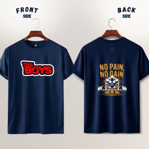 The Boys" Double-Sided DTF Printed Graphic Tee – Gym & Streetwear Combed Cotton T-Shirt