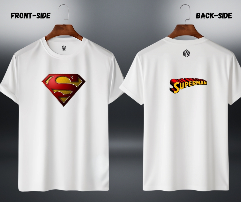 LECUBE Premium Superman Graphic T-Shirt | 100% Combed Cotton, Dual-Side DTF Print LECUBE Premium Superman Graphic T-Shirt | 100% Combed Cotton, Dual-Side DTF Print