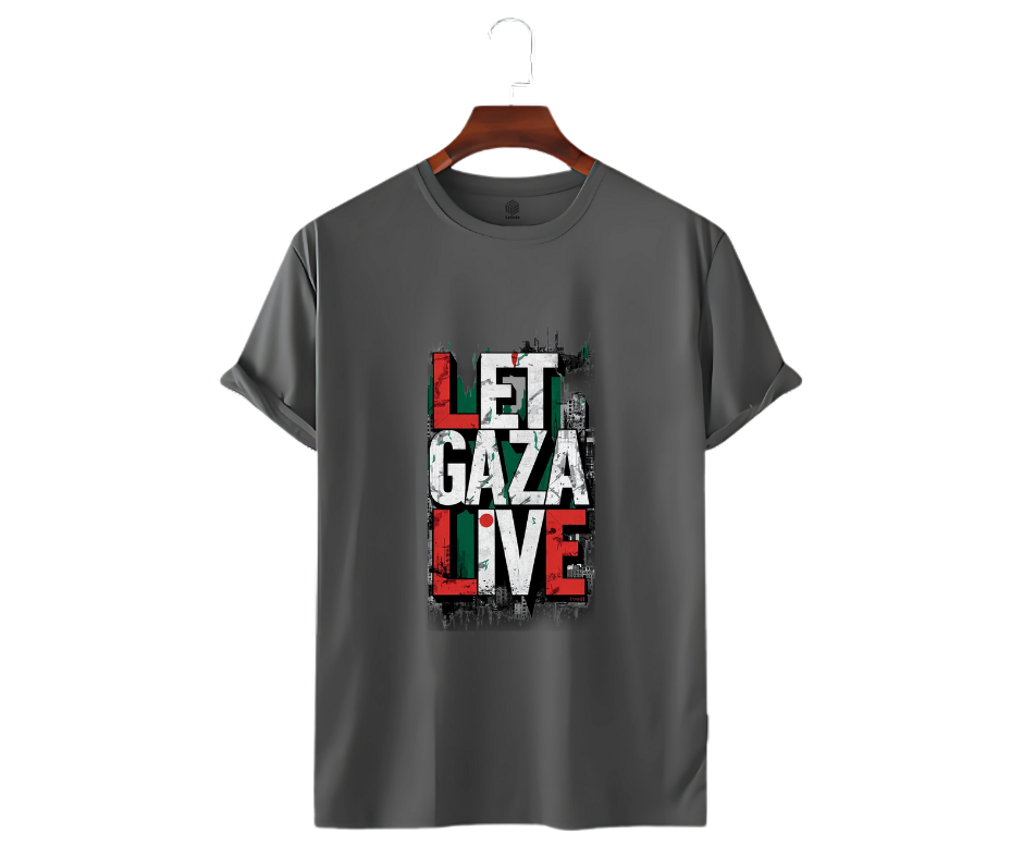 LeCube “Let Gaza Live” Premium Cotton T-Shirt – 180 GSM Combed Cotton | Faith, Freedom & Streetwear| Free Palestine T-shirt - Image 3