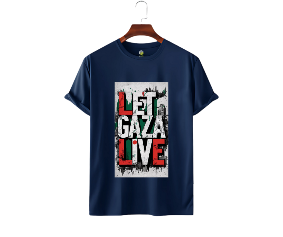 LeCube “Let Gaza Live” Premium Cotton T-Shirt – 180 GSM Combed Cotton | Faith, Freedom & Streetwear| Free Palestine T-shirt - Image 6
