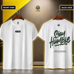 LeCube Box Logo x Stay Humble Green Graffiti White Graphic T-Shirt BD