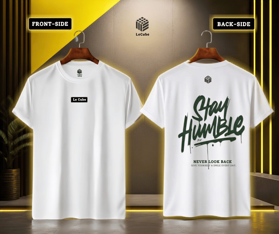 LeCube Box Logo x Stay Humble Green Graffiti White Graphic T-Shirt BD