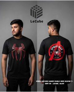 Spider-Man Web Slinger Double-Sided Graphic T-Shirt BD | LeCube| Black