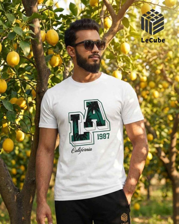 LA 1987 California Graphic White T-Shirt | Le Cube