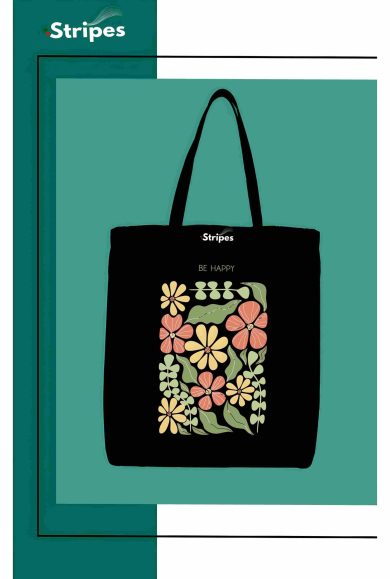 Basic Printed Tote Bag Black