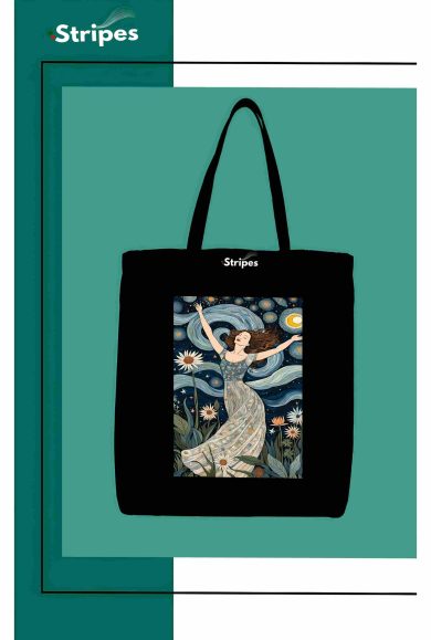 Basic Printed Tote Bag Black