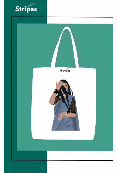 Basic Printed Tote Bag - White.