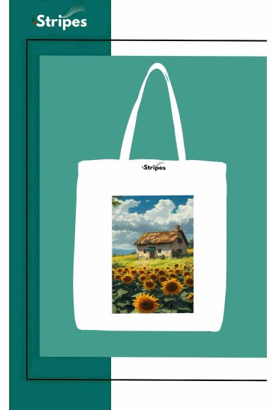 Basic Printed Tote Bag - White..