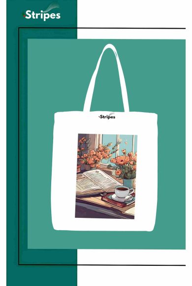 Basic Printed Tote Bag - White,