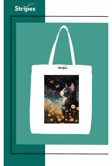 Basic Printed Tote Bag - White,.